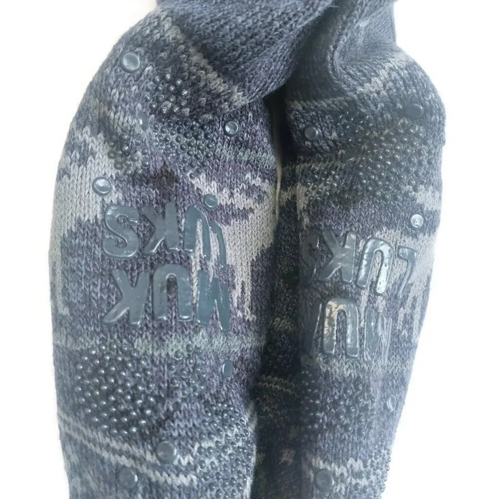 MUK LUKS Mens Cabin Socks L/XL Shoe Size 11/13 Blue Moose Multi Warm and Cozy RT - Picture 4 of 5